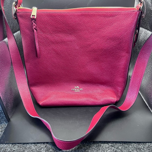 Coach Handbags - Coach Women's Magenta Leather Crossbody Bag